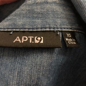 Dark wash denim long sleeve shirt